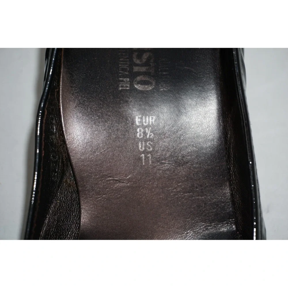 Mephisto Shoes Black‎ Patent Leather Pump Block Heel Studded Women's Size 11